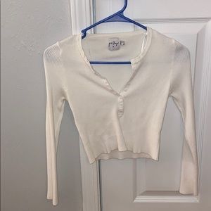 Princess Polly crop Henley sweater